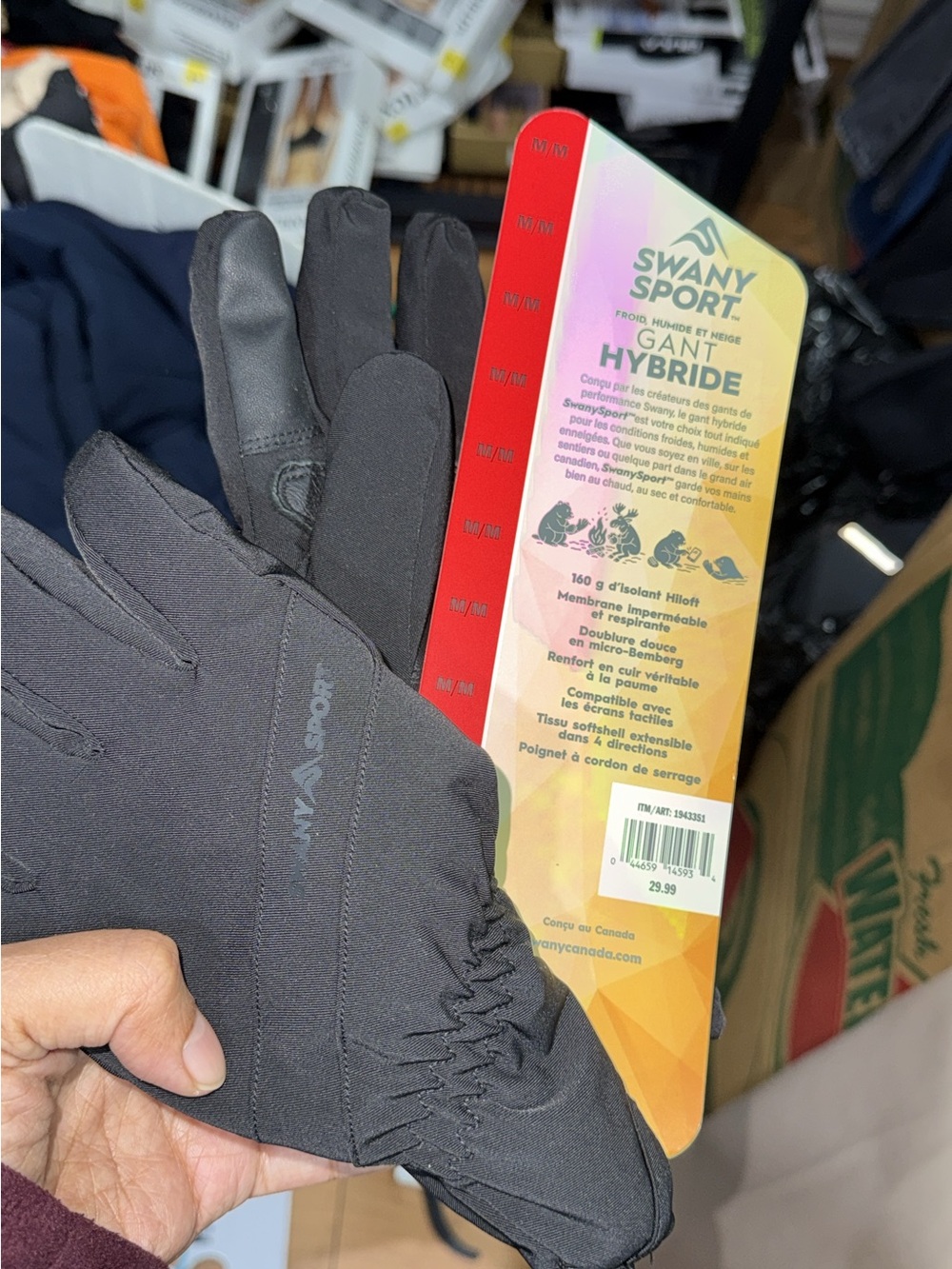Men’s Black Hybrid Gloves